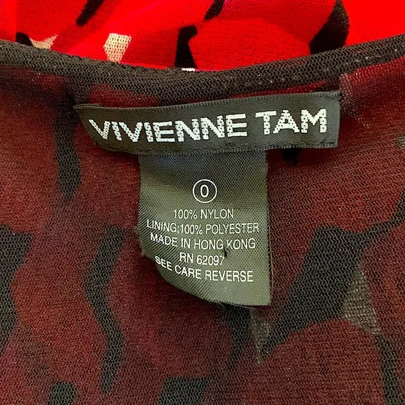 Vivienne Tam MIDI Dress Size 0 Red/Black - Picture 4 of 4